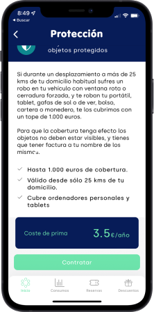 Haz click en Contratar para ir al resumen de tu cobertura