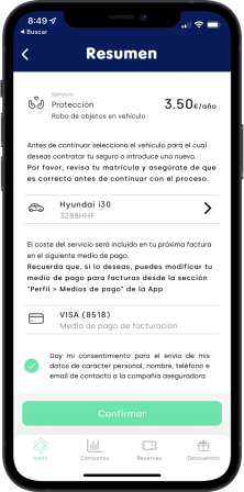 Haz click en Confirmar y... ¡listo! El coste del servicio se incluirá en tu próxima factura