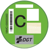 etiqueta c distintivo ambiental para el vehículo