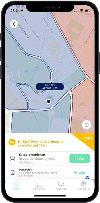 Aparca sin parquímetros con la App de Bip&Drive